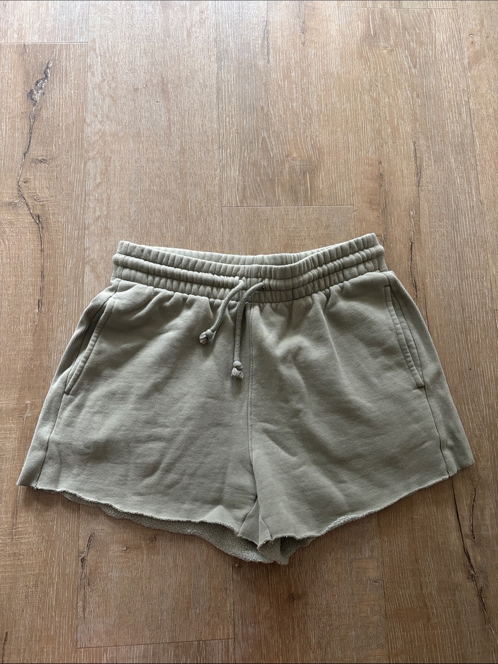 TNA Olive Cozy Fleece Shorts